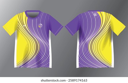 abstract purple and yellow background pattern for sport jersey design mockup