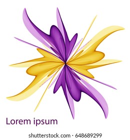 Abstract purple with yellow flower