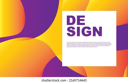Abstract purple yellow liquid and curvy geometric background for banner. Vector illustration.