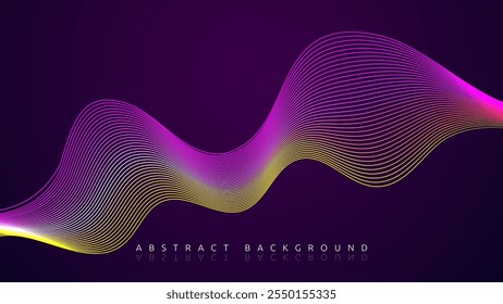 Diseño Abstractas de líneas de onda púrpura y amarilla. Adecuado para fondos digitales, ilustraciones y proyectos de Diseño gráfico de moda.