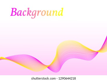 Abstract purple and yellow waves on an abstract background. Abstract background with multicolored waves.