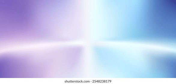 Abstract purple-blue gradient pattern studio background. Luxurious sparkling light. Shiny walls and floors. Flat metal with curves and deep dimensions. Cool tones give stainless feel.