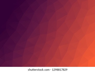 Abstract purple-orange polygonal background of geometric shapes. Retro triangle background. Colorful mosaic pattern. Geometric background in Origami style with gradient.  Low poly background 