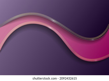 Abstract purple-pink background with smooth lines and gold tracery decor.