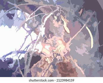 Abstract purple-pink background for textures or prints. Interwoven branches of wood in cold shades for backgrounds or wallpaper, fabric products, covers, fashion trends, textiles, posters, etc.
