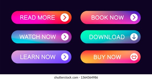 Abstract push buttons set for use in website, ui, app and game interface. Modern vector web elements.