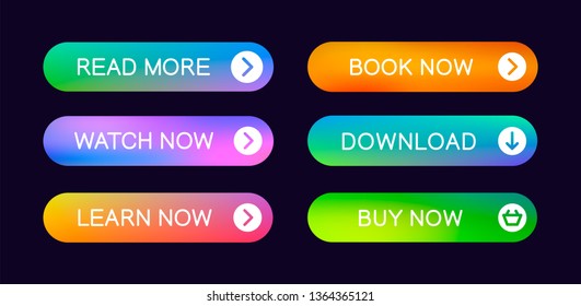 Abstract push buttons set for use in website, ui, app and game interface. Modern vector web elements.