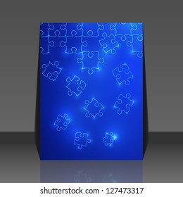 Abstract puzzle background flyer design
