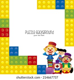 abstract puzzle background with some special objects