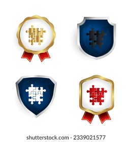 Abstract Puzzle Badge and Label Collection, can be used for business designs, presentation designs or any suitable designs.