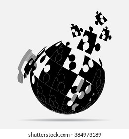Abstract puzzle ball icon. Vector collection.