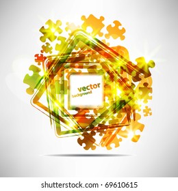 Abstract puzzle banner Vector