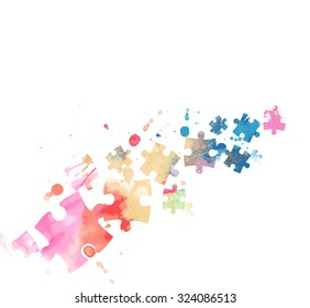Abstract puzzle colorful background