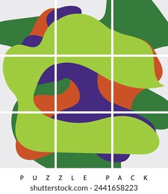 Abstract puzzle design frames for print use game board design colorful shades