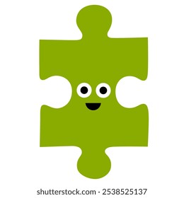 Abstract Puzzle with Face. Emotion. Colored character. Cartoon style. Flat design. Hand drawn trendy Vector illustration.