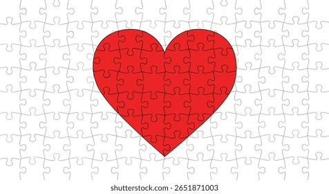 Abstrato projeto de coração de quebra-cabeça com um fundo texturizado