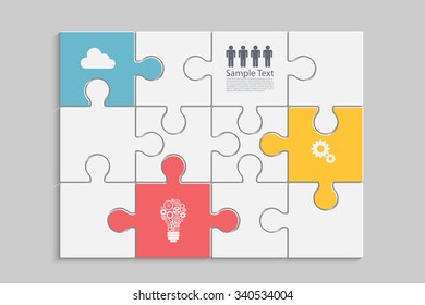 Abstract Puzzle infographic design. Eps10 vector for your design