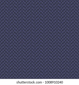 Abstract puzzle knit pattern. Blue jersey texture. Vector design.