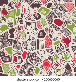 abstract puzzle pieces seamless background
