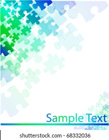 abstract puzzle shape colorful background