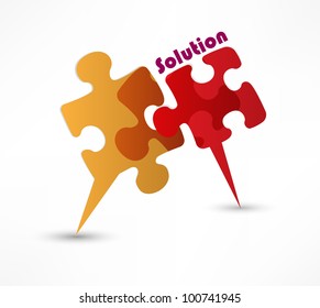 abstract puzzle shape colorful vector design. The solution concept