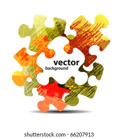 abstract puzzle shape colorful vector design