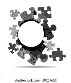 abstract puzzle shape colorful vector design