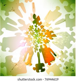abstract puzzle shape colorful vector design