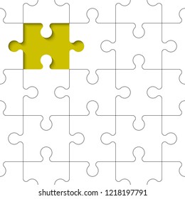 Abstract puzzles presentation banner. Design puzzle infographic template explanatory text field for business statistics. Vector flat piece puzzles illustration. Section compare service banner texture