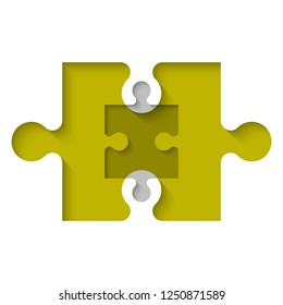 Abstract puzzles presentation banner. Design puzzle infographic template explanatory text field for business statistics. Vector flat piece puzzles illustration. Section compare service banner texture