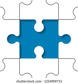 Abstract puzzles presentation banner. Design puzzle infographic template explanatory text field for business statistics. Vector flat piece puzzles illustration. Section compare service banner texture