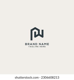Resumen del diseño del logotipo de la letra PW WP. Plantilla de diseño de logotipo de vector plano.