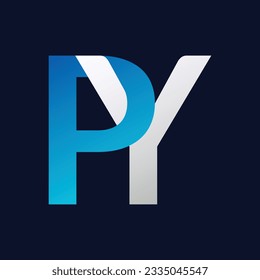 Abstract PY letter logo design template. Vector Logo Illustration.