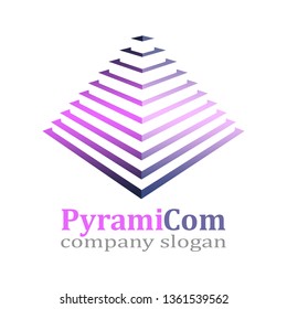 Abstract Pyramid Emblem Template. Progress Business Symbol