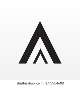 Abstract pyramid geometric simple traingle business logo icon design, Letter A
