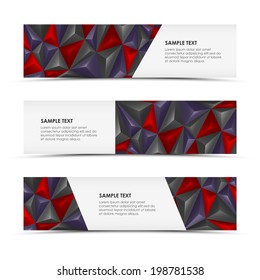 Abstract pyramid horizontal banners