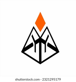 Abstract Pyramid logo design with diamond symbol and letter Y.
