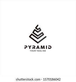Abstract Pyramid Logo with line art concept
