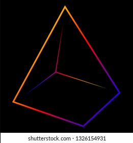 abstract pyramid logo of lines and contours with gradient color
