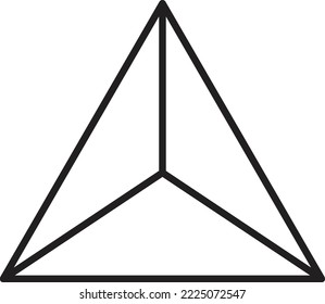 Abstract pyramid triangle logo illustration in trendy and minimal style isolated on background