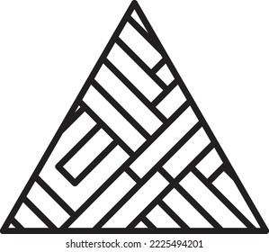 Ilustración del logotipo del triángulo de la pirámide abstracta en un estilo moderno y mínimo aislado en segundo plano