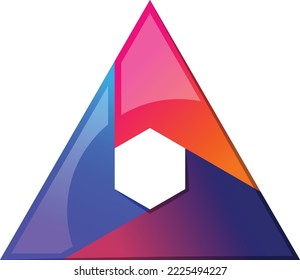 Abstract pyramid triangle logo illustration in trendy and minimal style isolated on background