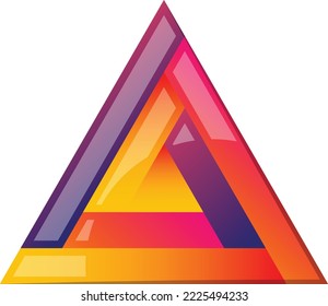Abstract pyramid triangle logo illustration in trendy and minimal style isolated on background
