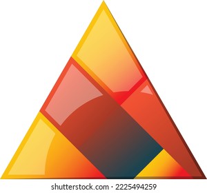 Abstract pyramid triangle logo illustration in trendy and minimal style isolated on background
