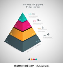 3d Pyramid Infographic Template Business Education Stock Vector ...