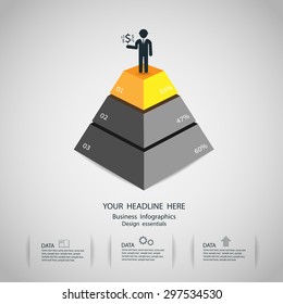 abstract Pyramid type infographic elements. vector