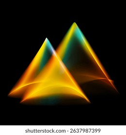 Abstract Pyramids of Light Vector illustration.
