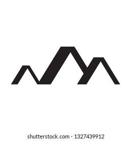 Abstract pyramids logo template vector mountains icon design