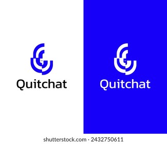 Abstract Q chat sign Modern Monogram Elegant corporate icon logo design template vector