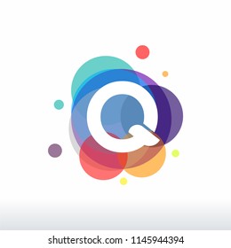 Abstract Q Initial logo designs concept vector, Colorful Q initial logo designs